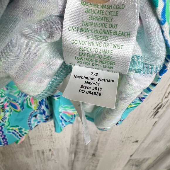 Lilly Pulitzer Gianni Skort Romper Bermuda Blue Turtle Sz Small Resort Vacation - Picture 15 of 17